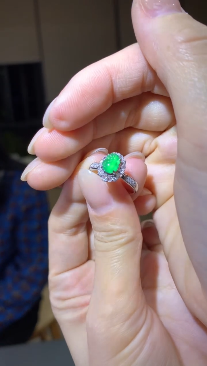 【闪购商品】翡翠戒指18K金镶嵌|不退不换