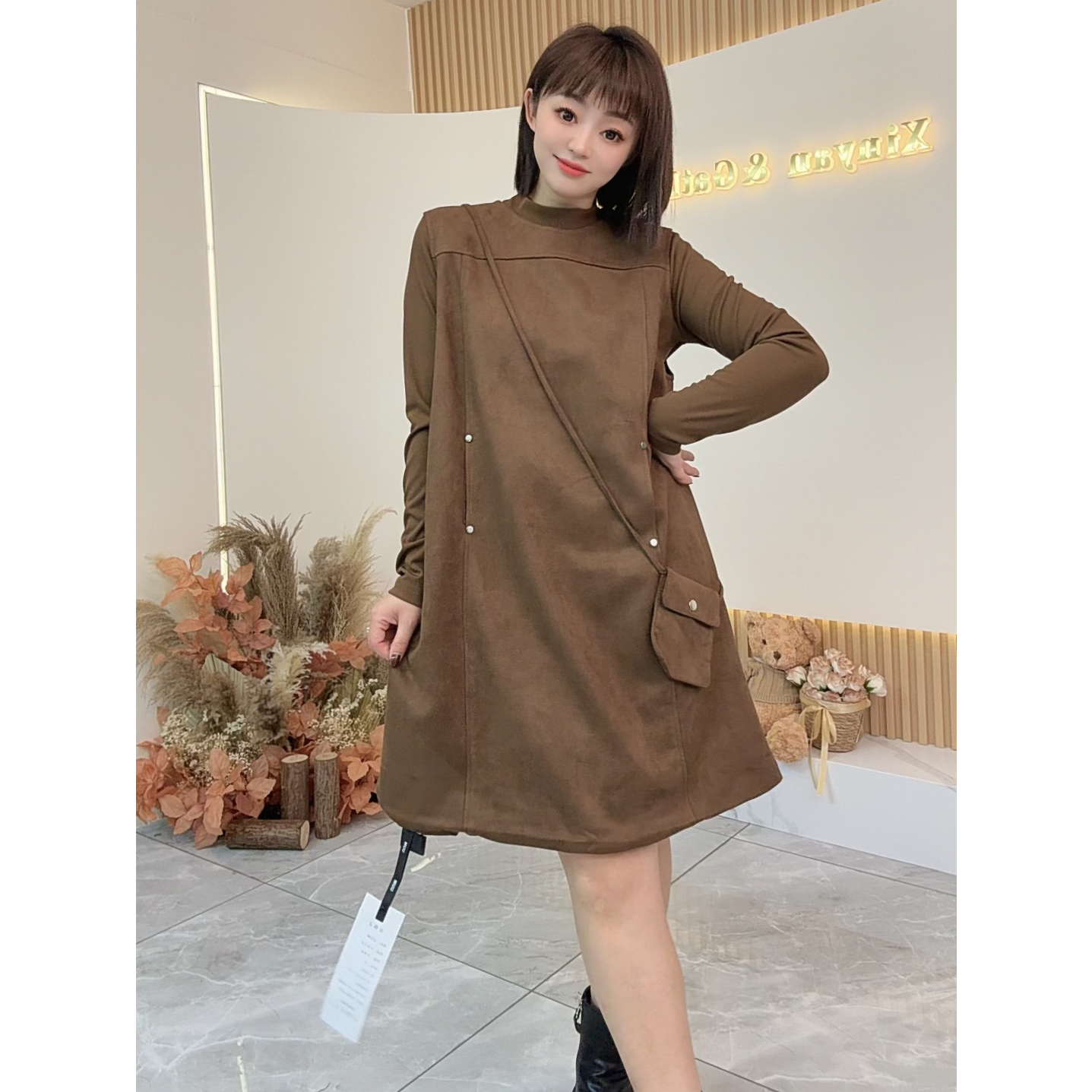 【鑫焱甄选】极简风秋冬韩版卫衣网红上衣针织气质休闲风时尚套装