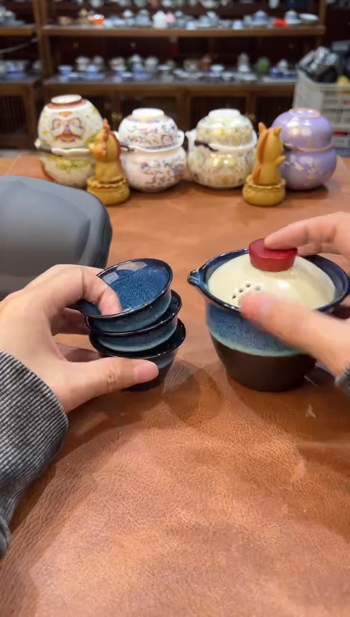 真的很便宜会开片的旅行茶具