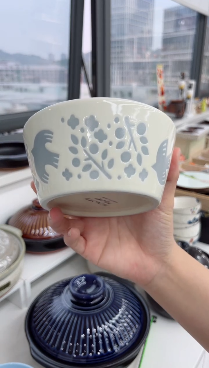 【闪购商品】瓷片飞鸟平底碗（白）