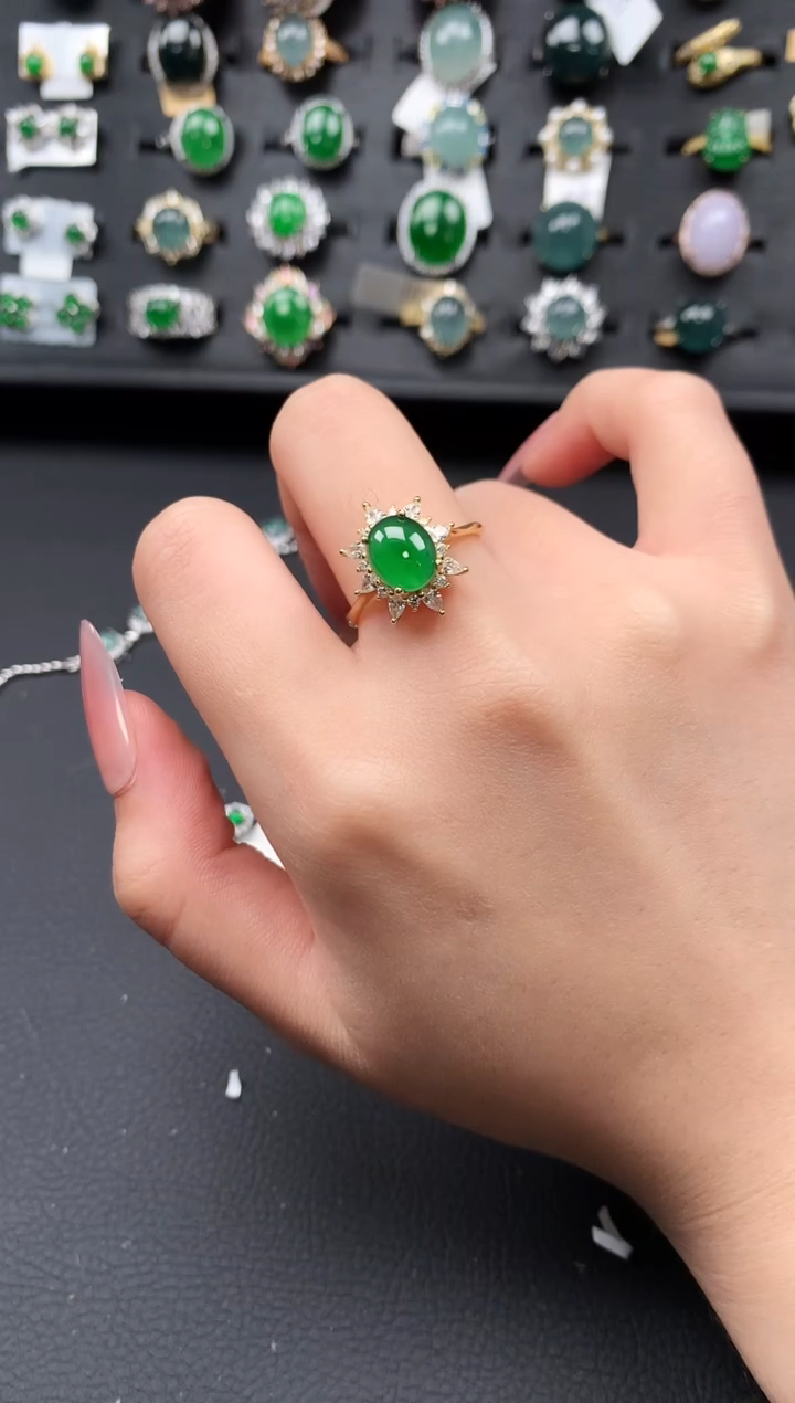 【闪购商品】翡翠戒指银S925镶嵌51241