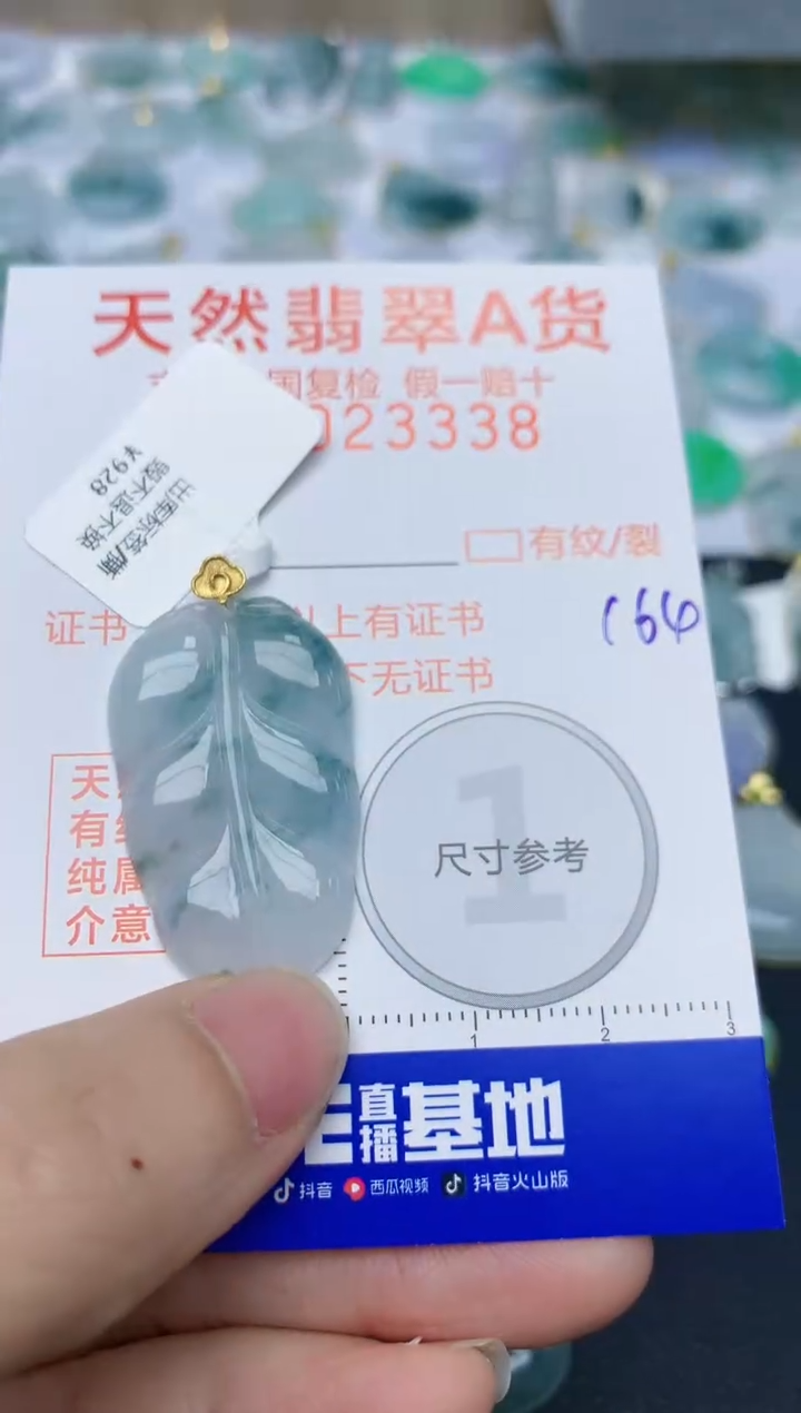 【闪购商品】翡翠颈饰18K金镶嵌天然翡翠A货    164