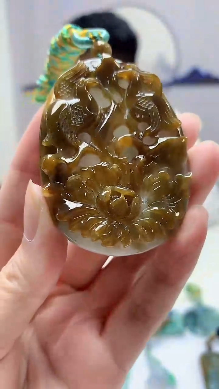 【闪购商品】定制翡翠未镶嵌5028zm-毛货挂件6