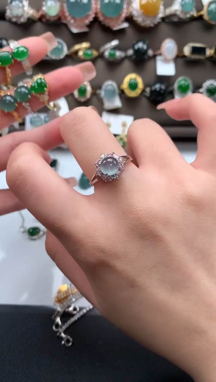 【闪购商品】翡翠戒指银S925镶嵌52114241