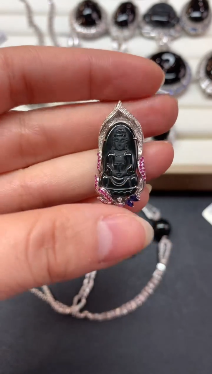 【闪购商品】翡翠吊坠(不含链)18K金镶嵌Z924|3980