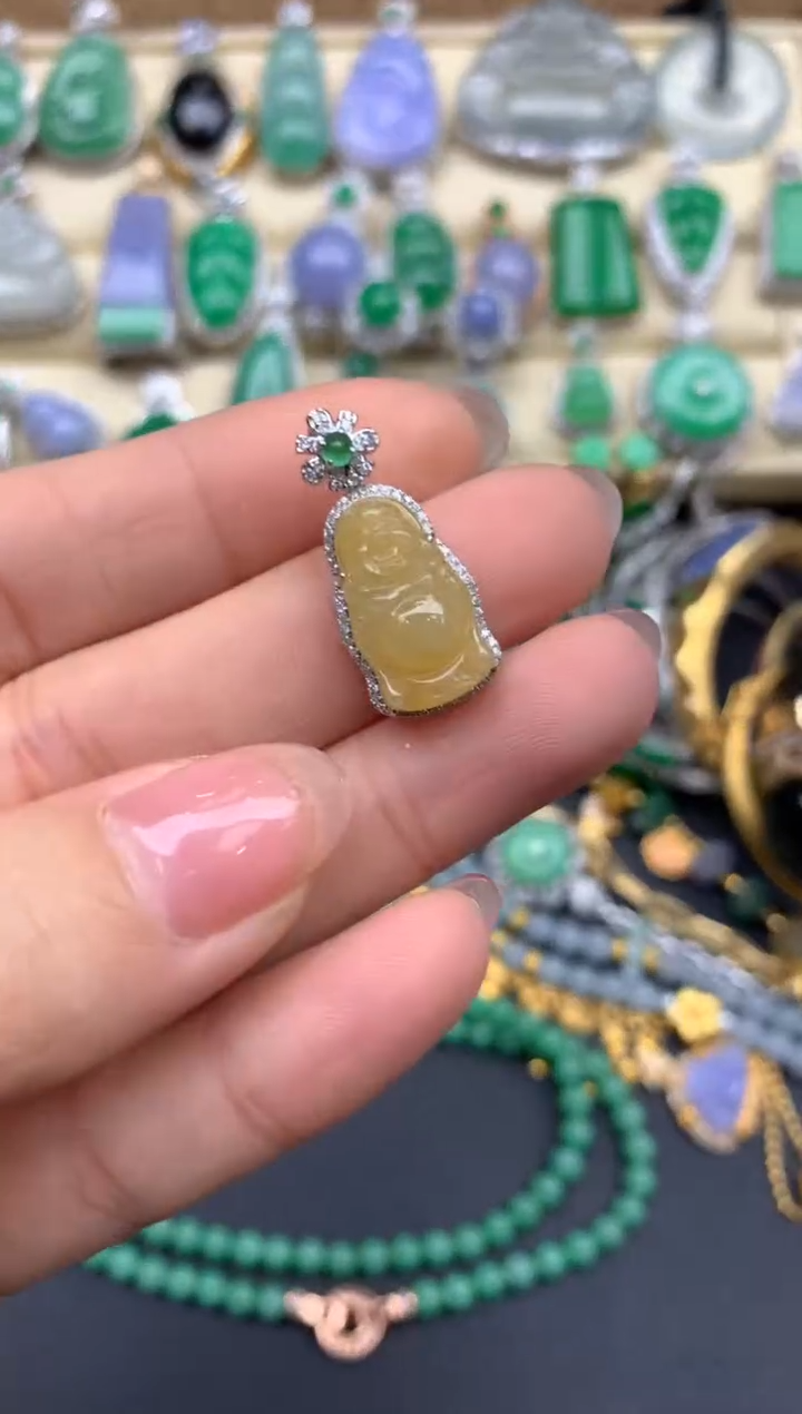 【闪购商品】翡翠颈饰18K金镶嵌360-中国好珍宝