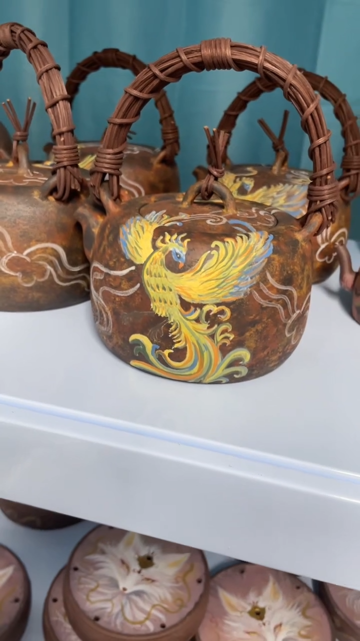 茶壶紫砂凤凰提梁煮水壶