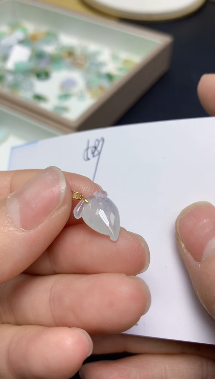 【闪购商品】翡翠挂件18K金镶嵌 天然翡翠A货