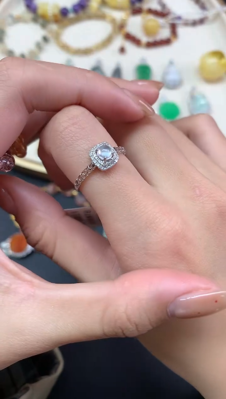 【闪购商品】翡翠戒指18K金镶嵌戒指A443|1980