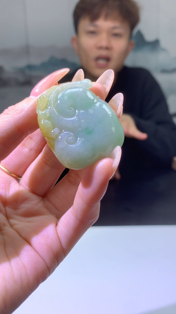 【闪购商品】定制翡翠未镶嵌003ee-毛货灵芝如意5