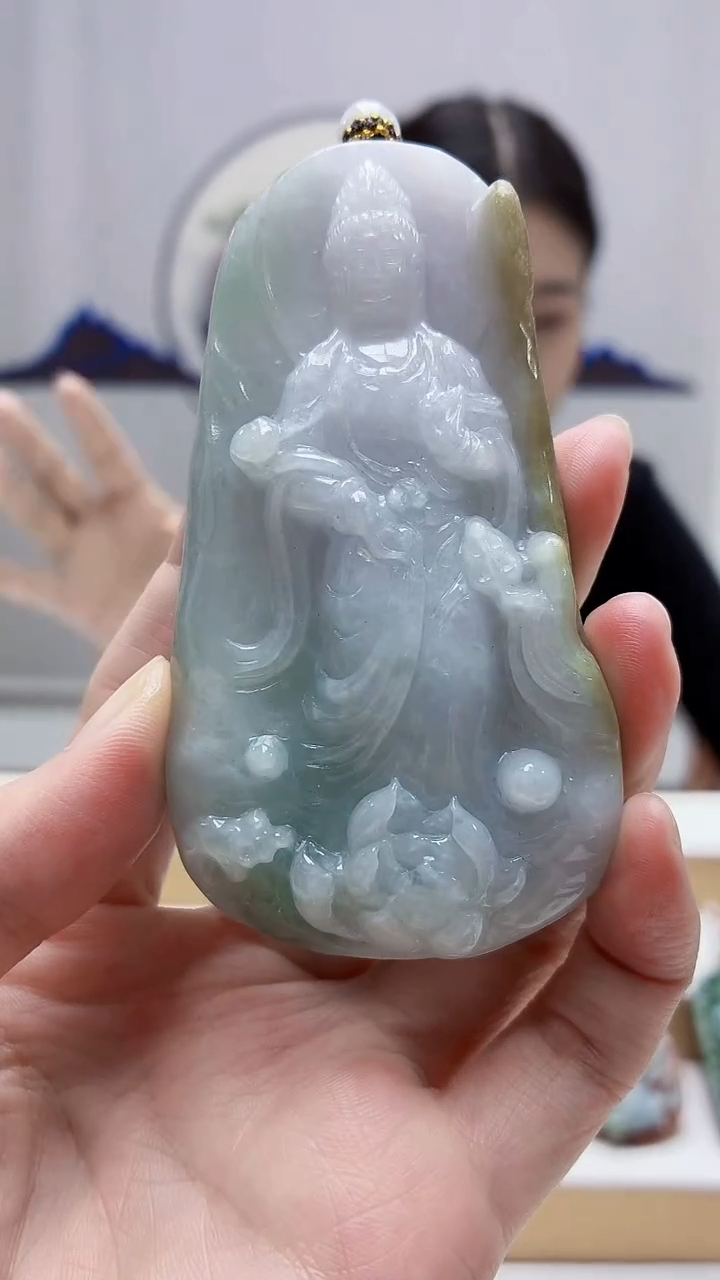 未镶嵌定制翡翠4812zm-毛货挂件观音17