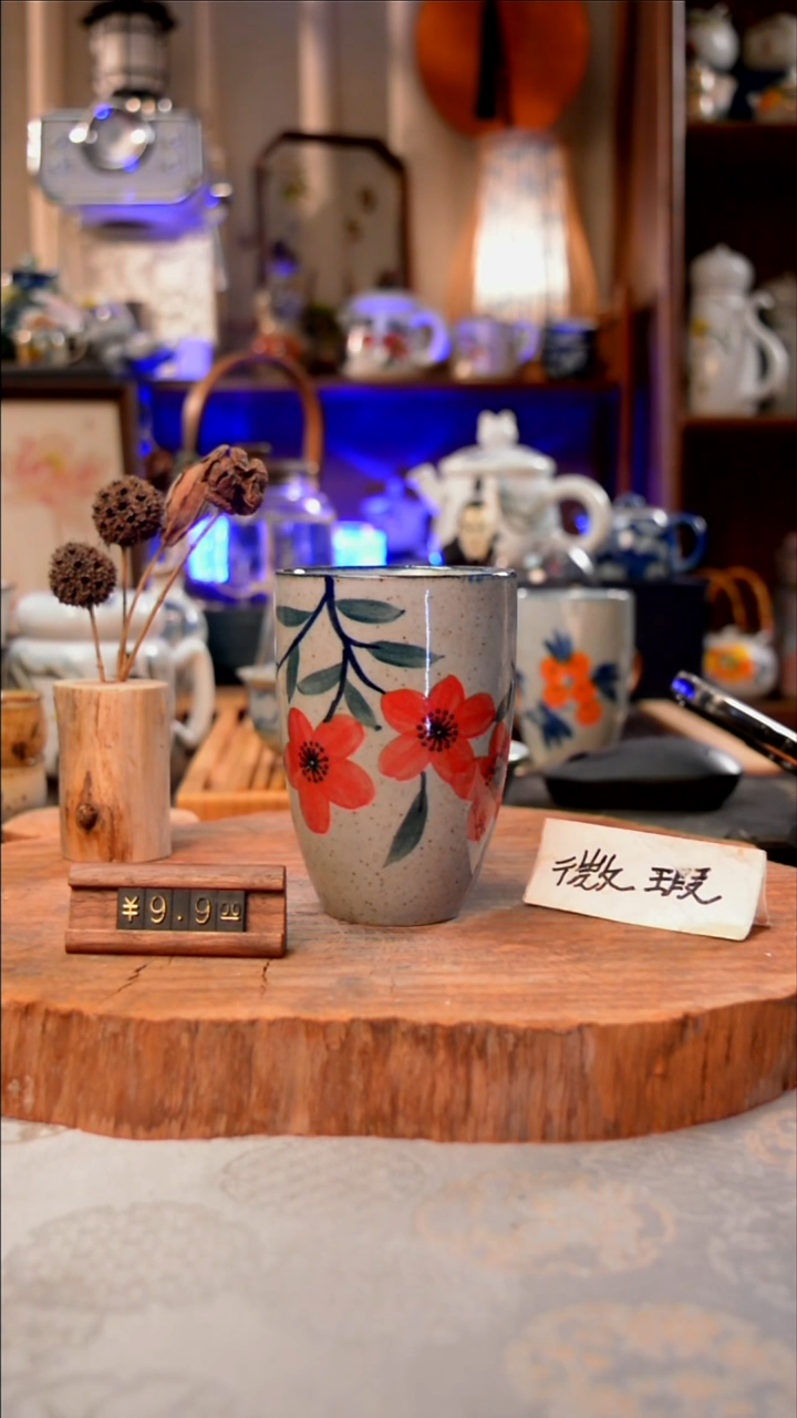 杯子红色手工手绘手工手绘