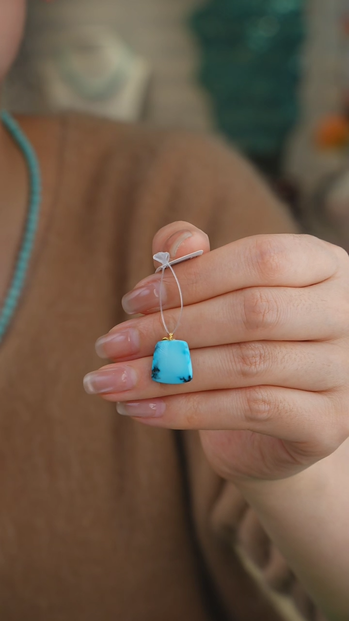 【闪购商品】绿松石吊坠(不含链)18K金镶嵌1