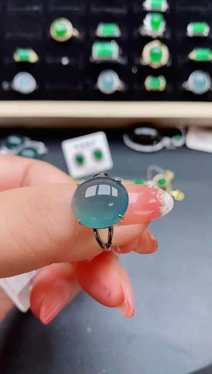【闪购商品】翡翠戒指银S925镶嵌50850