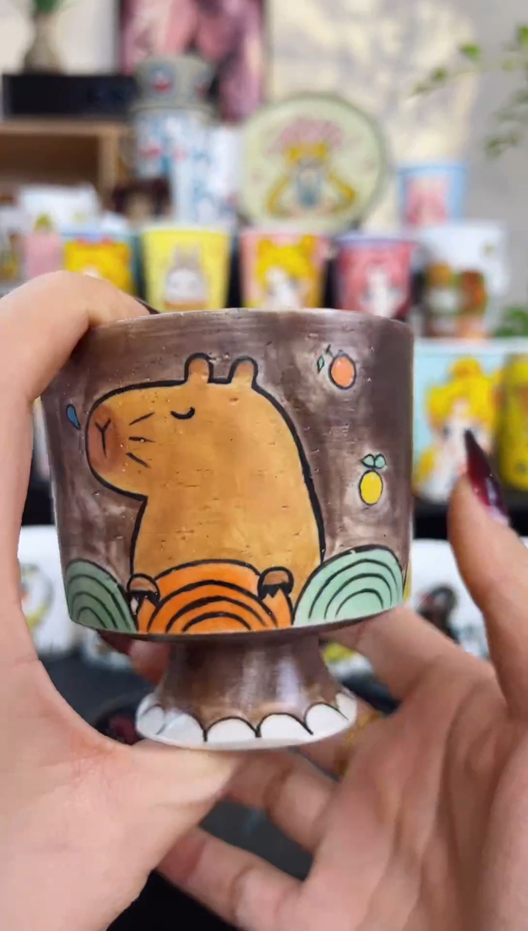 【闪购商品】摆件笙笙漫 手工手绘陶瓷杯杯