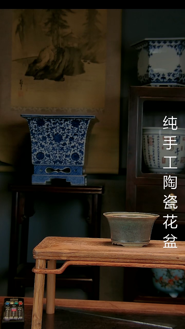 景德镇手工陶瓷花盆