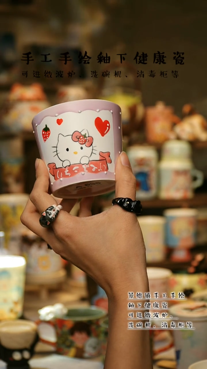 【闪购商品】杯陶瓷景德镇高温釉下彩&A635