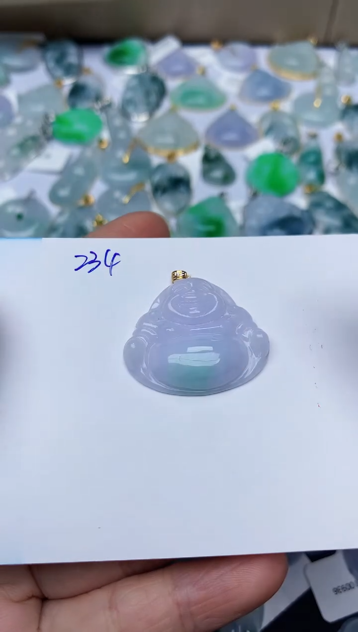 【闪购商品】翡翠颈饰18K金镶嵌天然翡翠A货  