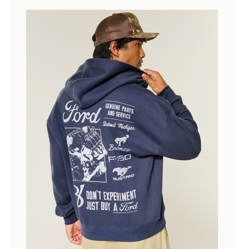 Hollister25秋冬新款情侣抓绒福特卫衣外套男装女装322-5140