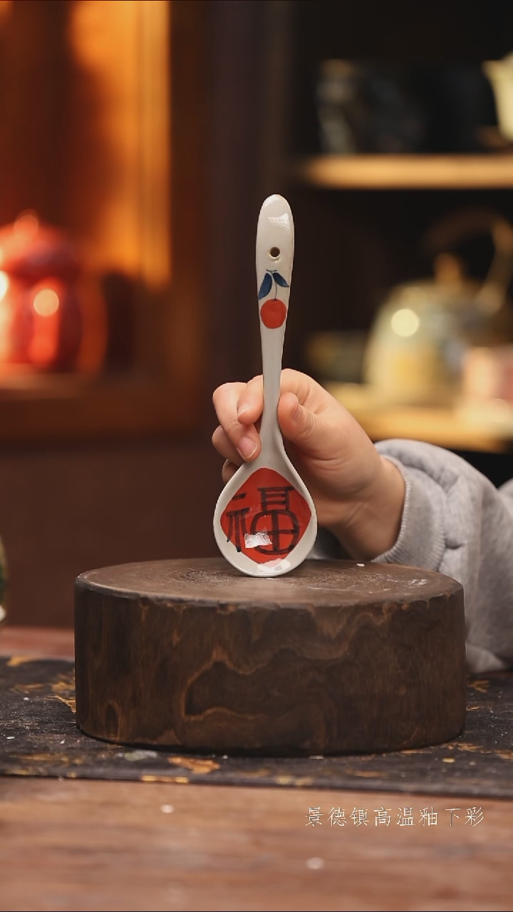 陶瓷景德镇高温釉下手绘陶瓷@L535@