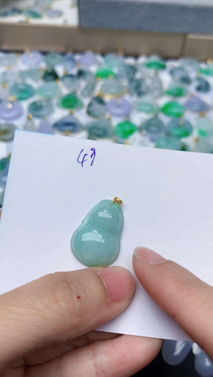 【闪购商品】翡翠颈饰18K金镶嵌天然翡翠A货    