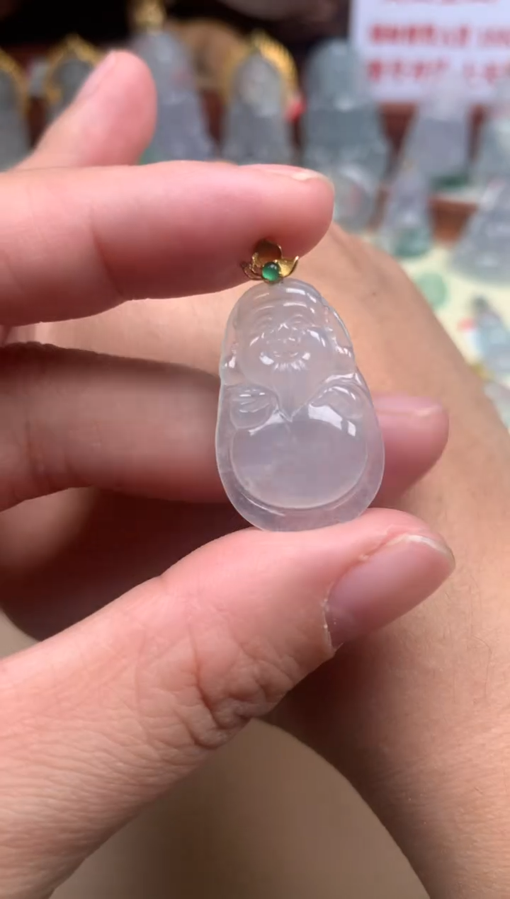 【闪购商品】翡翠颈饰18K金镶嵌财爷