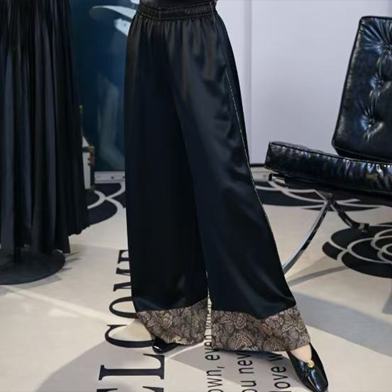 {千境千媛}华裳醋酸缎阔腿裤 Y3495