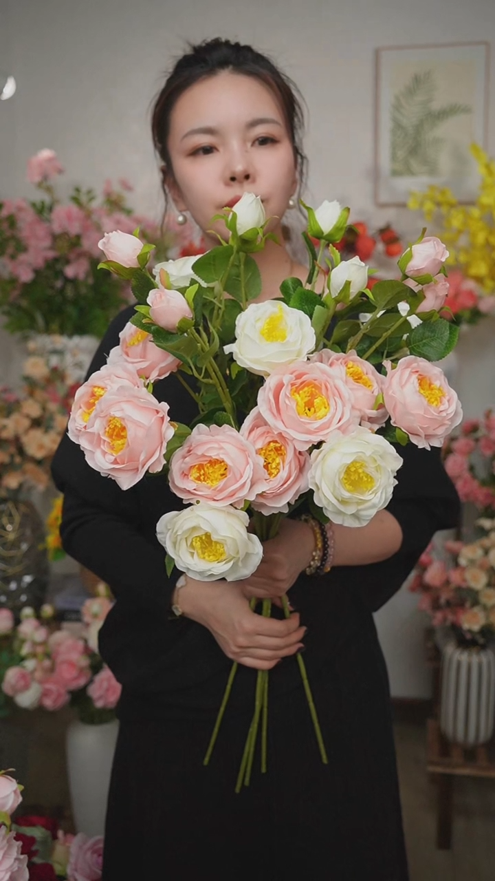 洛神玫瑰：3粉+2白