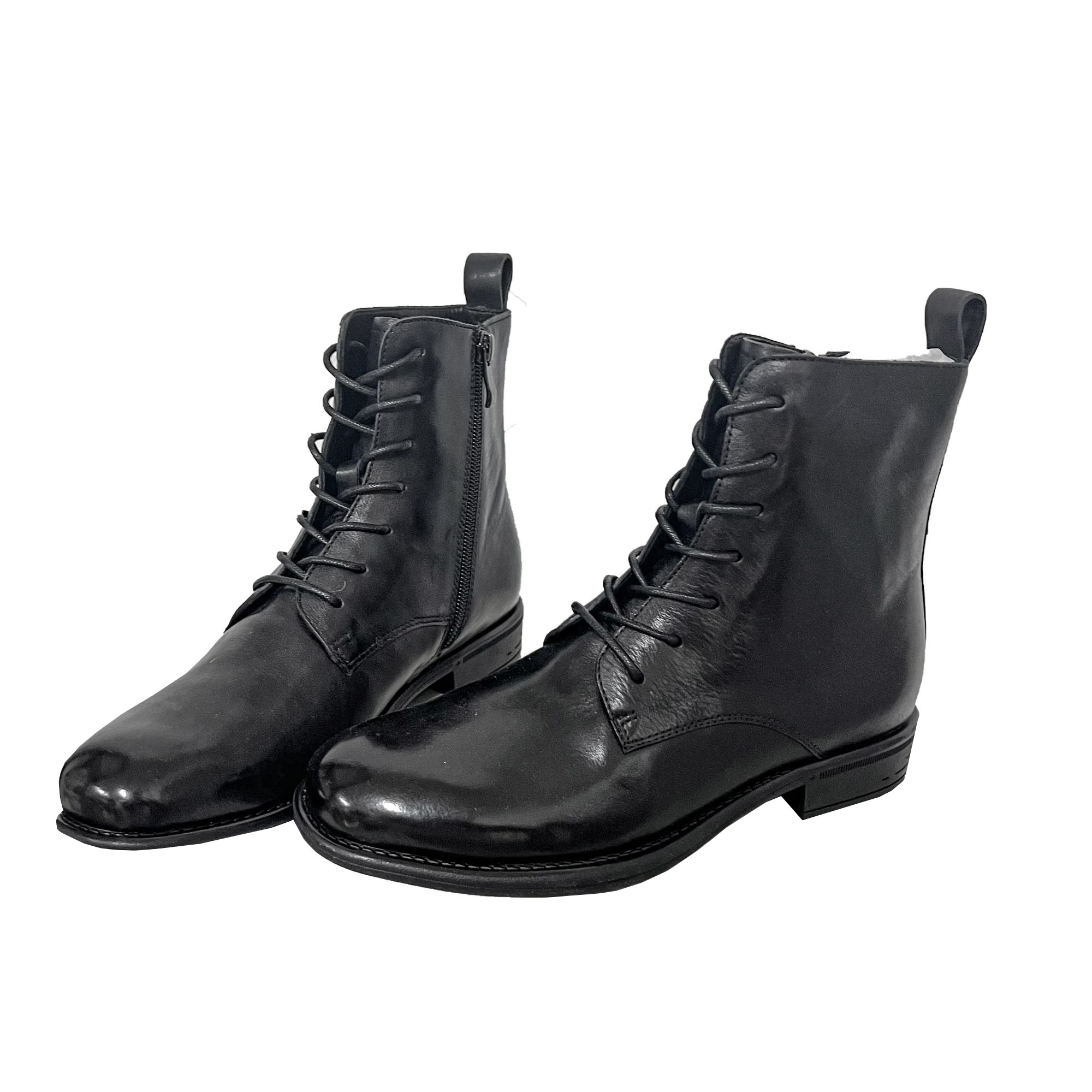 微瑕疵！里外马皮复古交叉绑带马丁靴百搭靴子时尚圆头