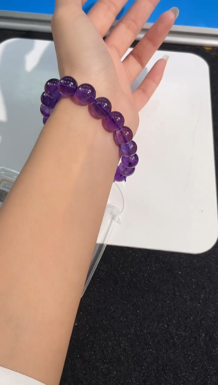 水晶手链未镶嵌8号乌拉圭紫水晶单圈10mm