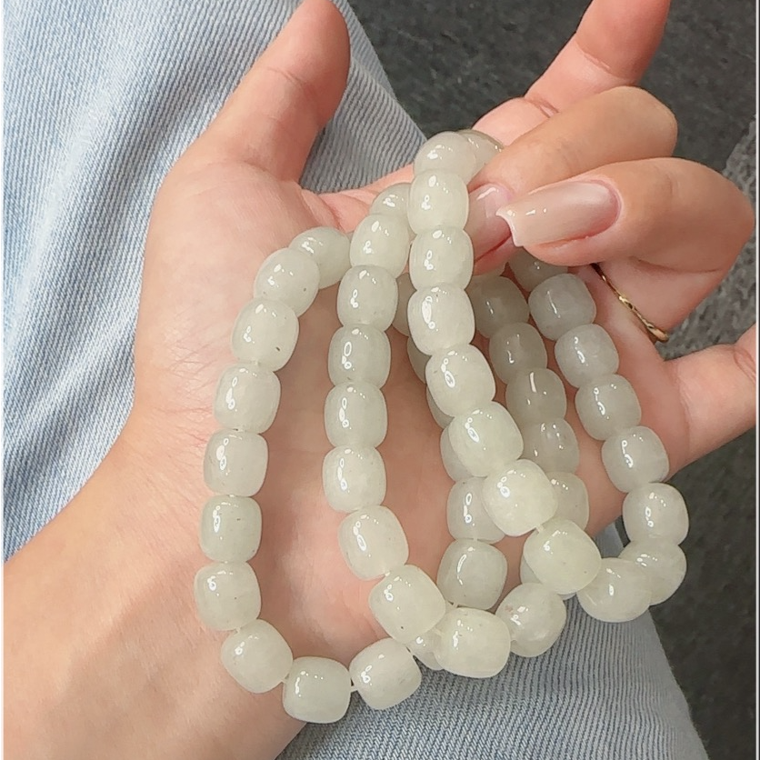 天然手串老型珠天山翠玉手串素圈妈妈女款百搭