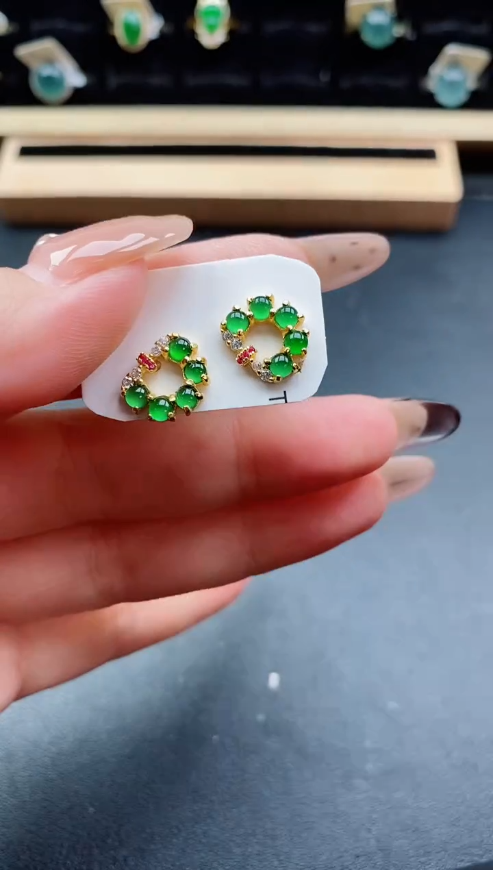 银S925镶嵌戒指翡翠1