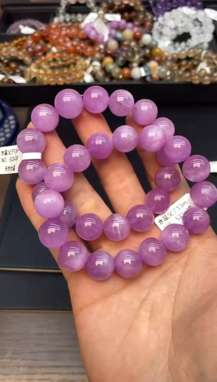 手串锂辉石未镶嵌62 紫锂辉13mm多样性发其一