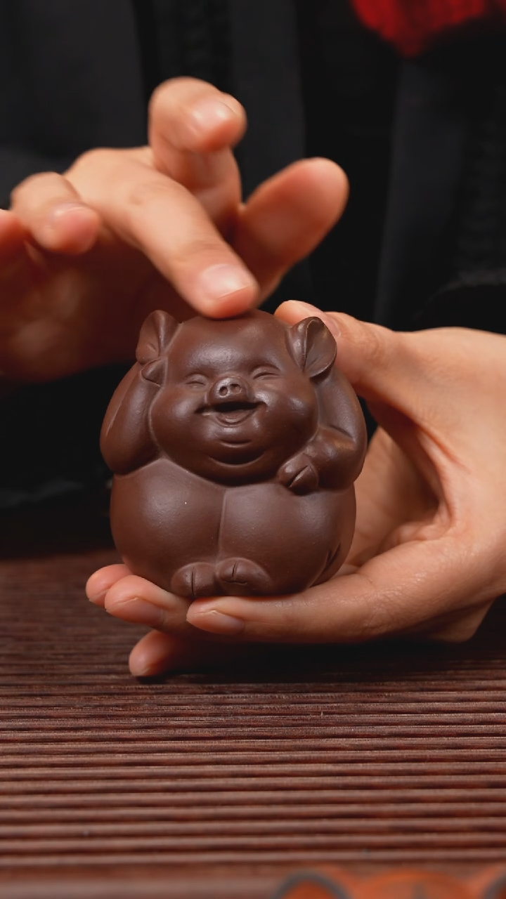 【闪购商品】紫砂茶宠紫泥小猪