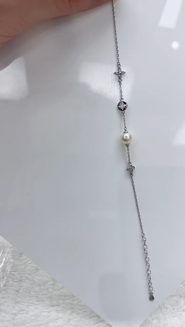 【闪购商品】海水珍珠手链银S925镶嵌海水珍珠手链