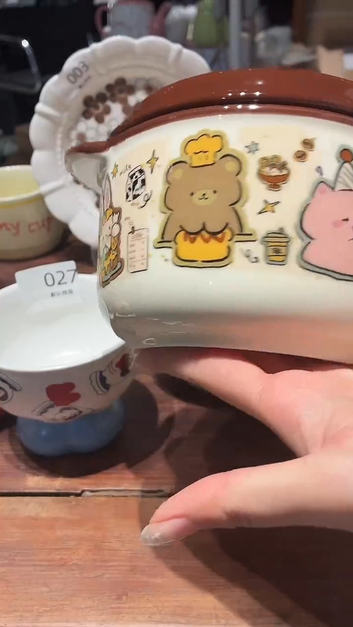 瓷028 小猪 泡面碗 瑕疵