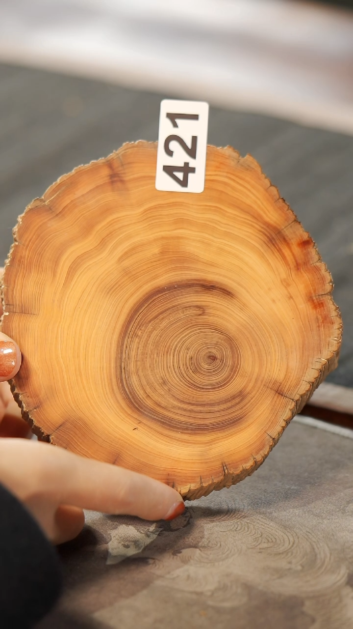 【闪购商品】柏木（崖柏）木雕421陈化黑油杯垫香片