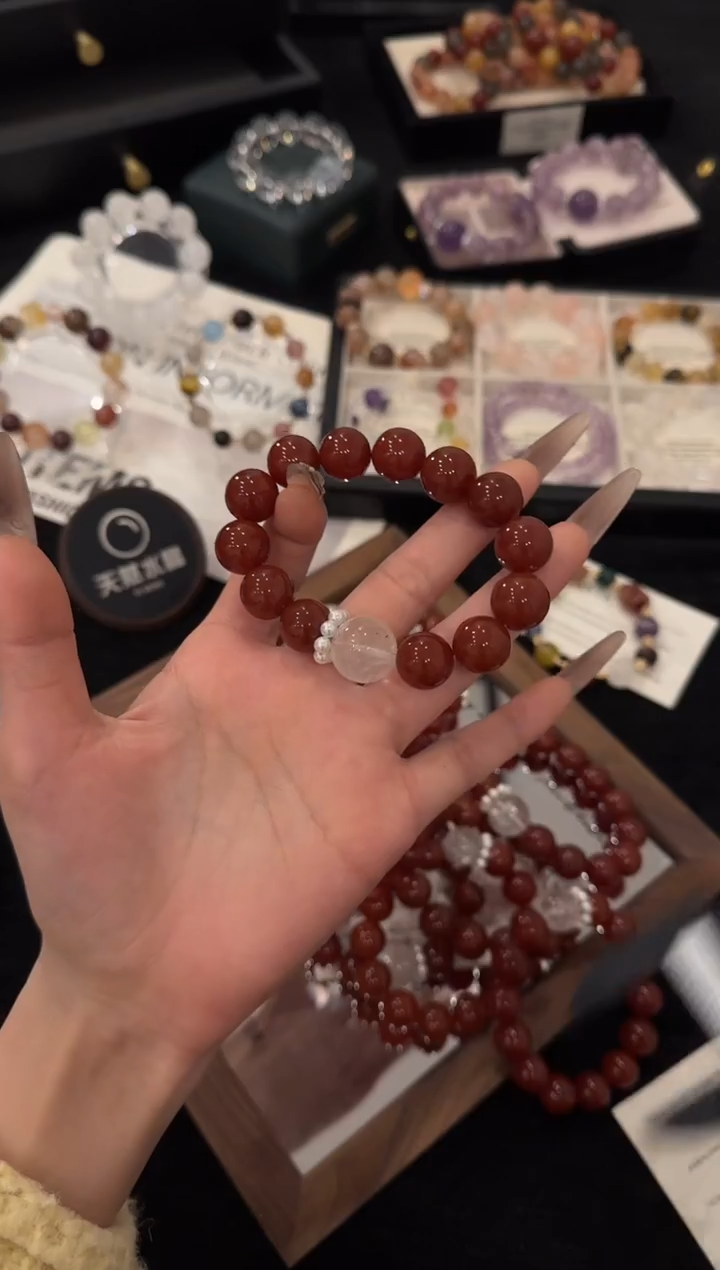 未镶嵌手链水晶圣诞限定红玛瑙x3458