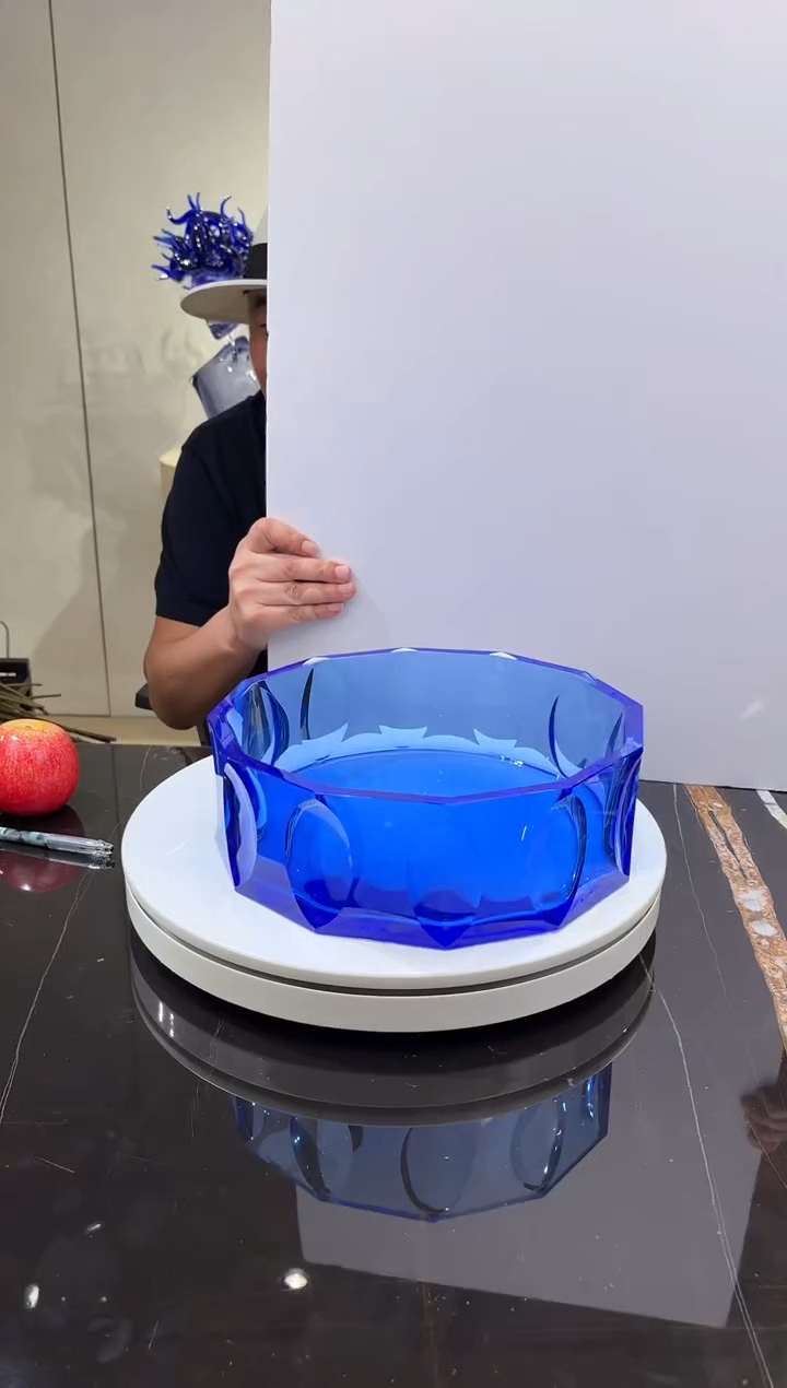 摆件CS0101022宝石蓝薄荷海艺术果盘