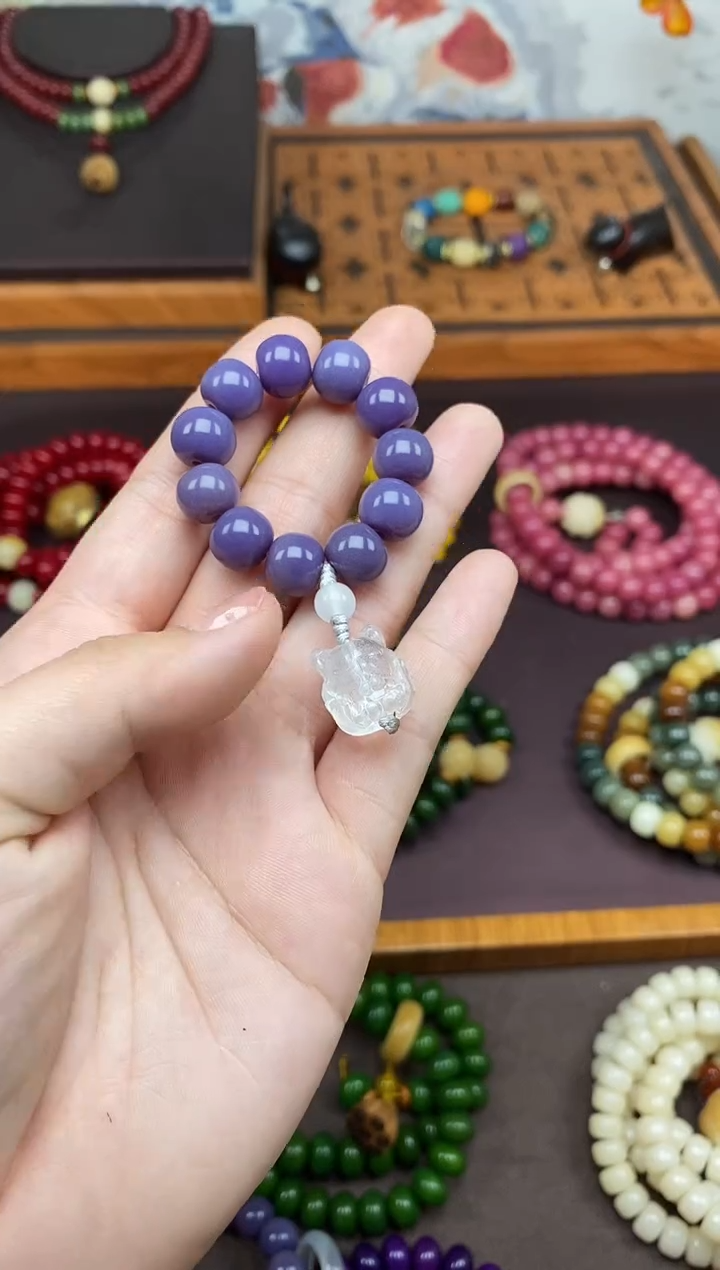 手串白玉菩提紫菩提手捻 