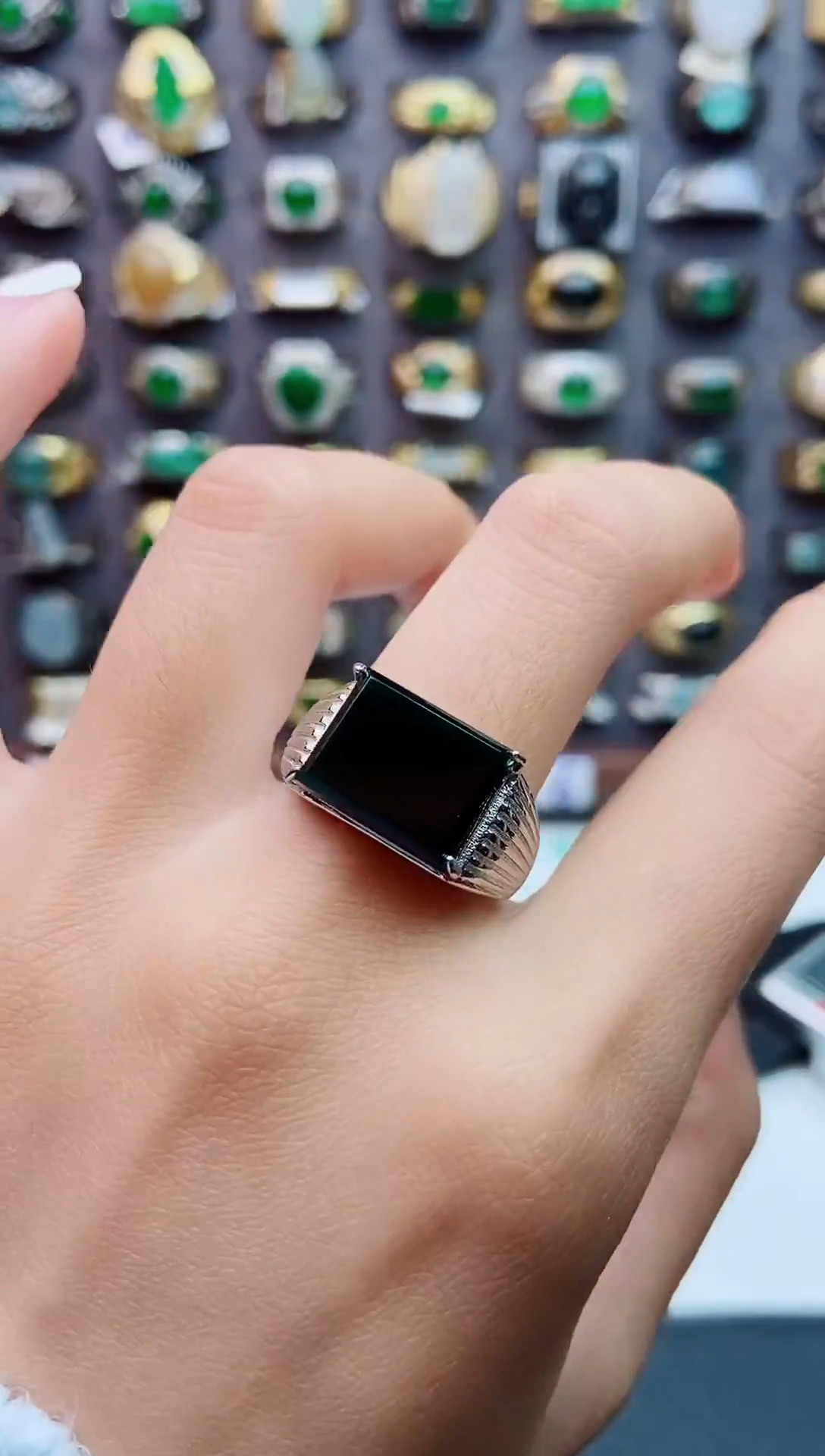 未镶嵌戒指翡翠天然翡翠男戒