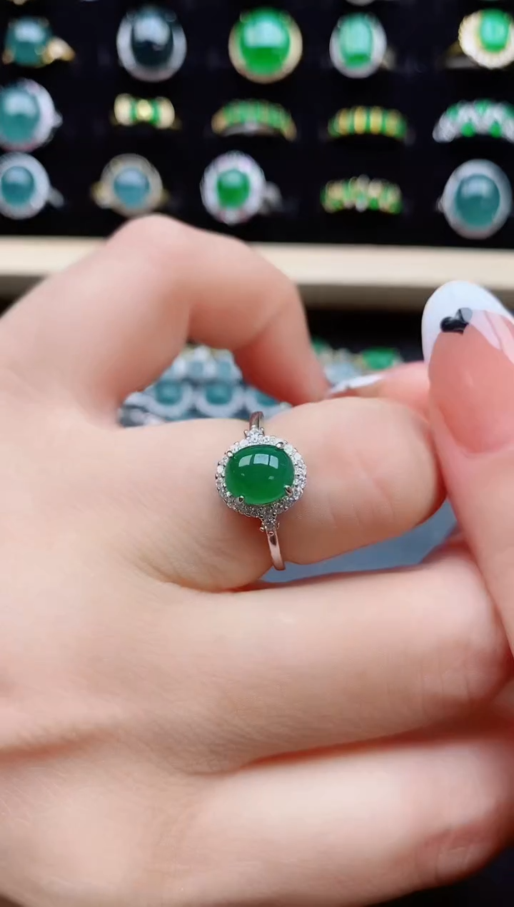 【闪购商品】翡翠戒指银S925镶嵌5080805