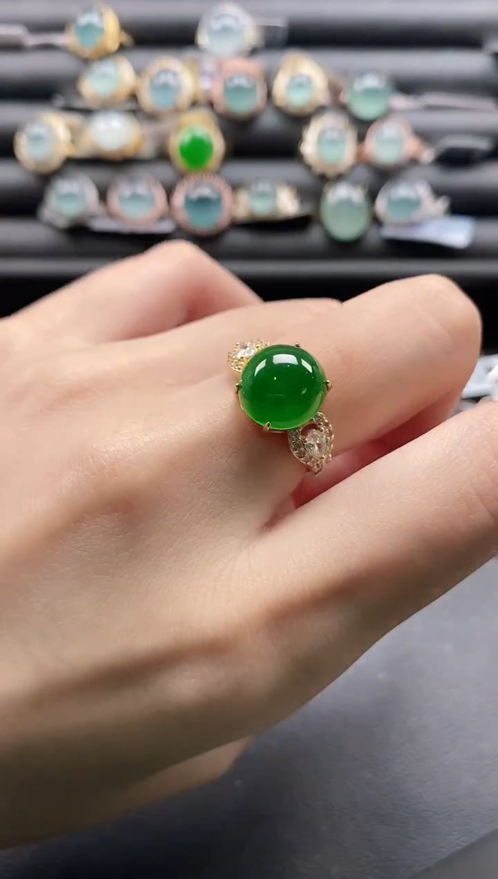 【闪购商品】翡翠戒指银S925镶嵌1111