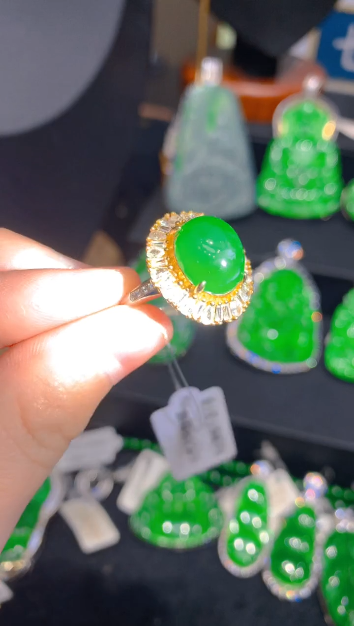 【闪购商品】翡翠戒指银S925镶嵌93一季