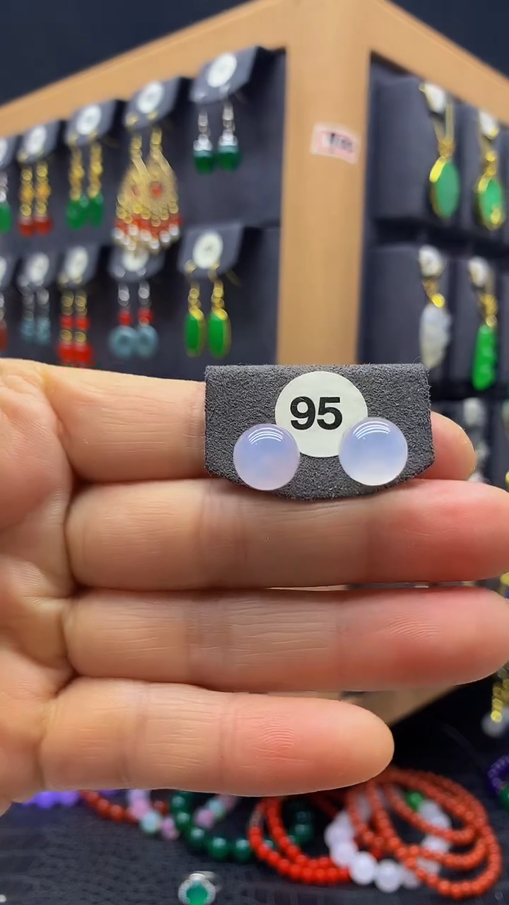 【闪购商品】玛瑙/玉髓耳环银S925镀金镶嵌耳坠095