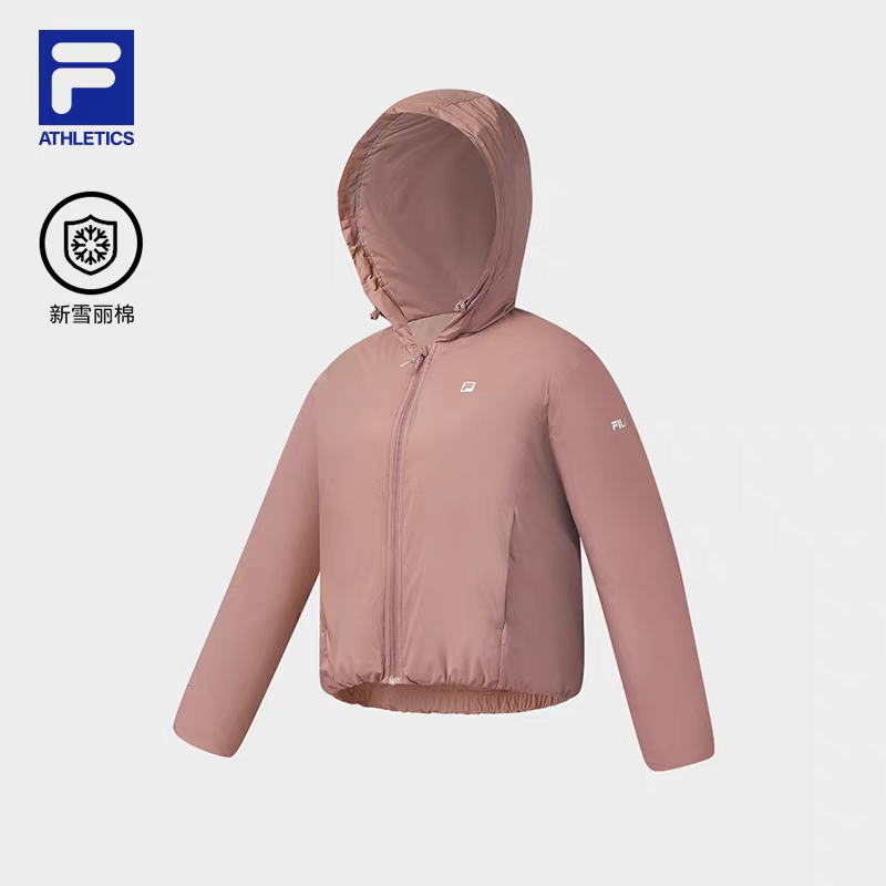 斐乐【衬亮肤色】女棉服2026春运动宽松连帽保暖外套A11W611901F