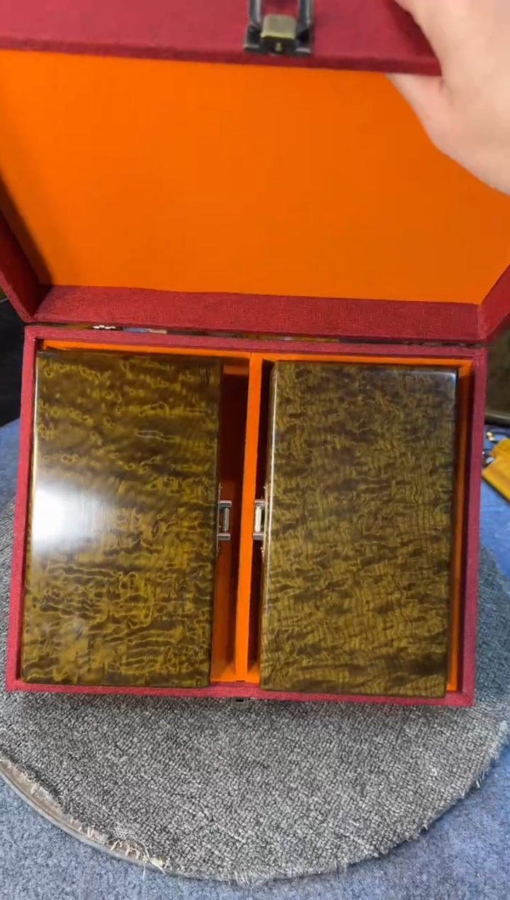 【闪购商品】乌木类成套家具阴沉乌木首饰盒对盒Y345