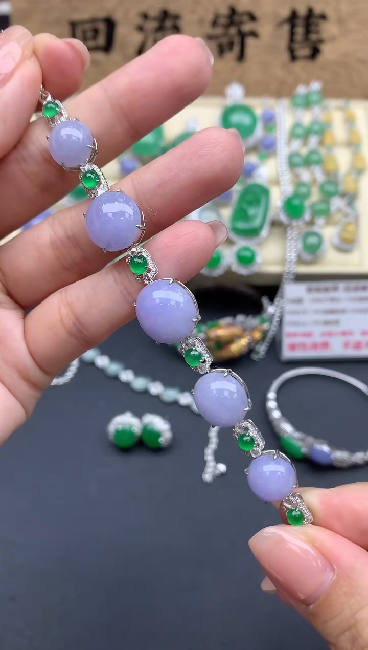 【闪购商品】翡翠手串18K金镶嵌702-中国好珍宝