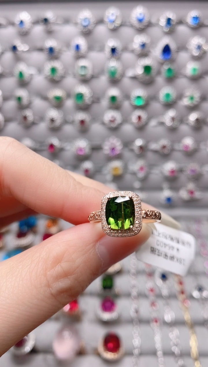 【闪购商品】碧玺18K金戒指18K金镶嵌.