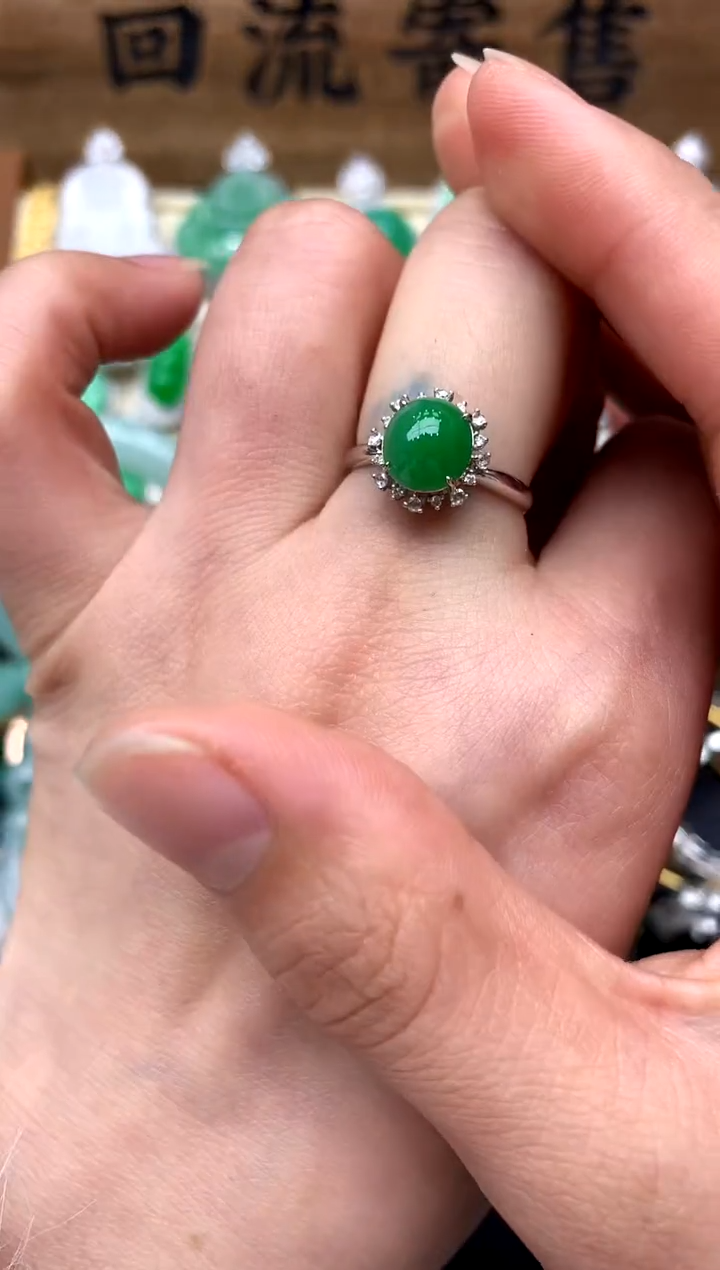 【闪购商品】翡翠戒指18K金镶嵌220-中国好珍宝
